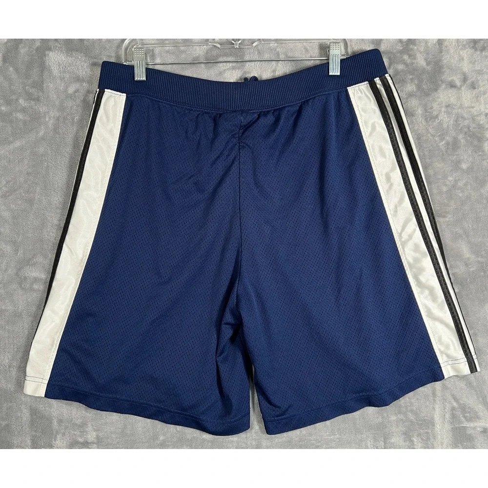 Vintage Adidas Shorts Mens Medium Blue Mesh Dazzle Shiny 90s Y2K Gym Training